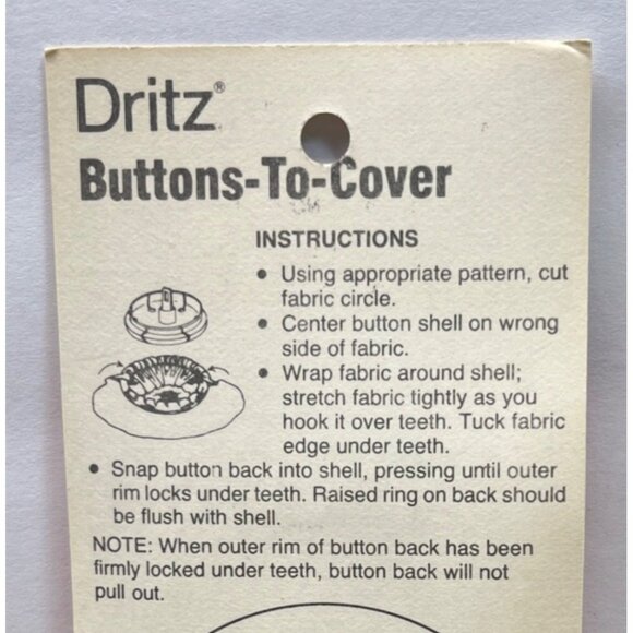 Vintage Dritz Buttons To Cover 3/4" 19mm 4 Count Easy-To-Cover Rustproof Brass - Picture 4 of 6